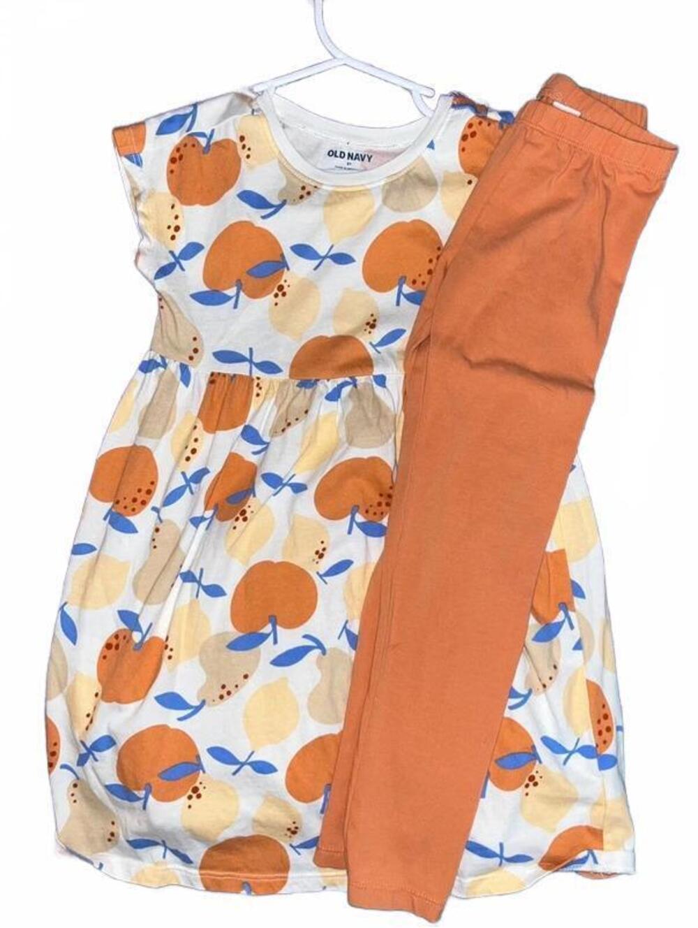 5T Old Navy fruit dress and leggings set